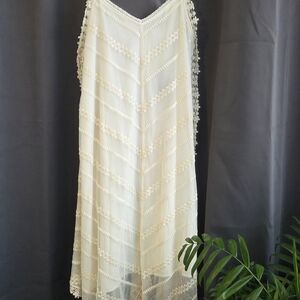 Cupid Cream Lace-Trim Maxi Dress
